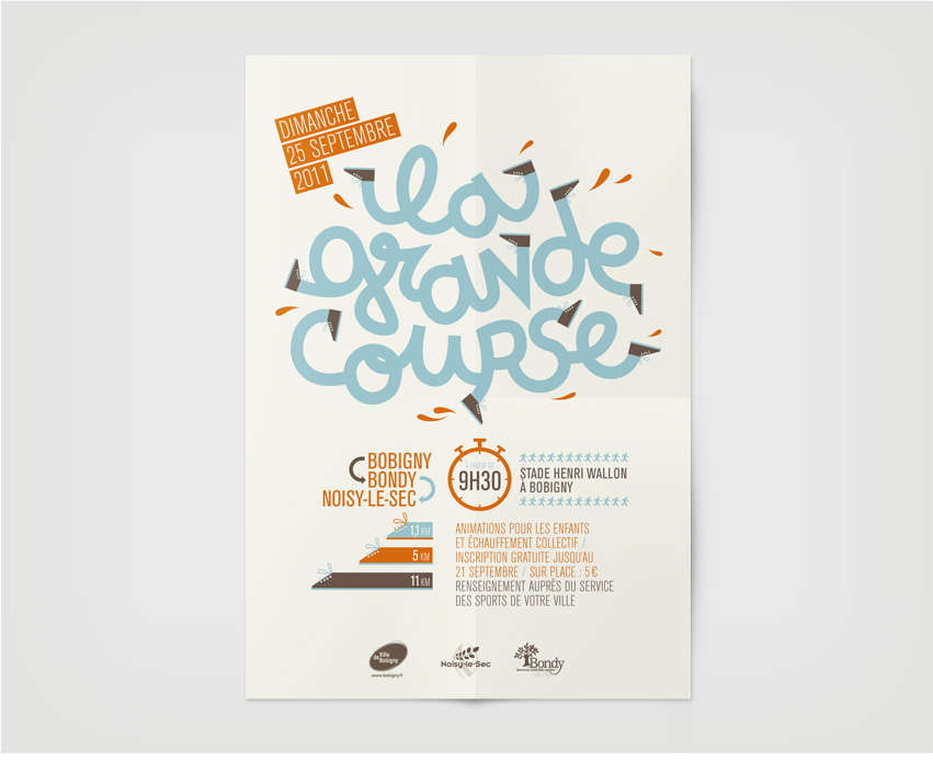 design graphique et typographique de l'affiche de la grande course 